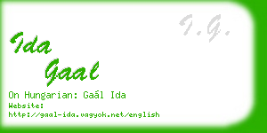 ida gaal business card