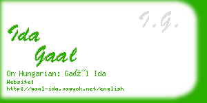 ida gaal business card